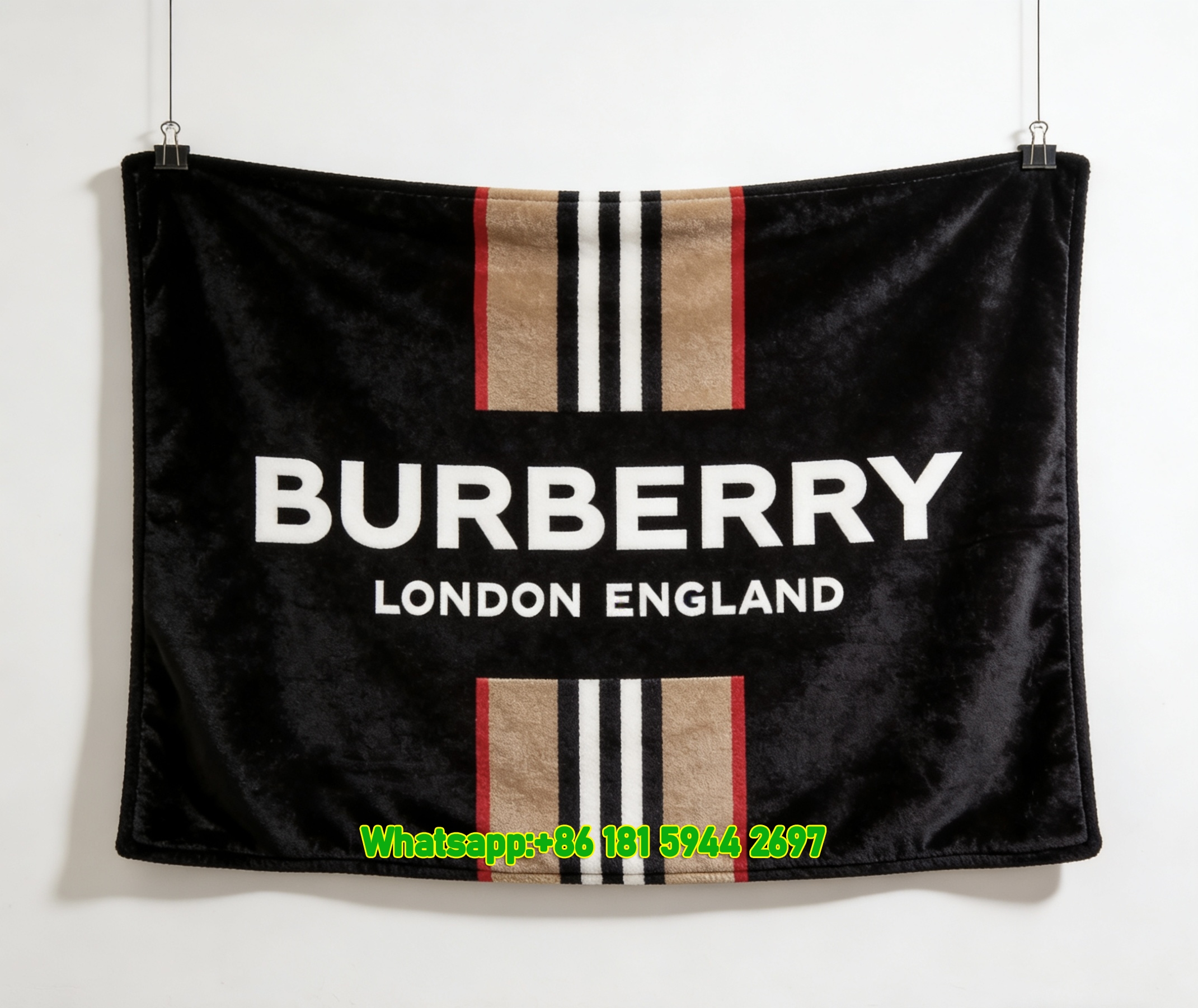Burberry Icon Stripe Flannel Throw Blanket B159